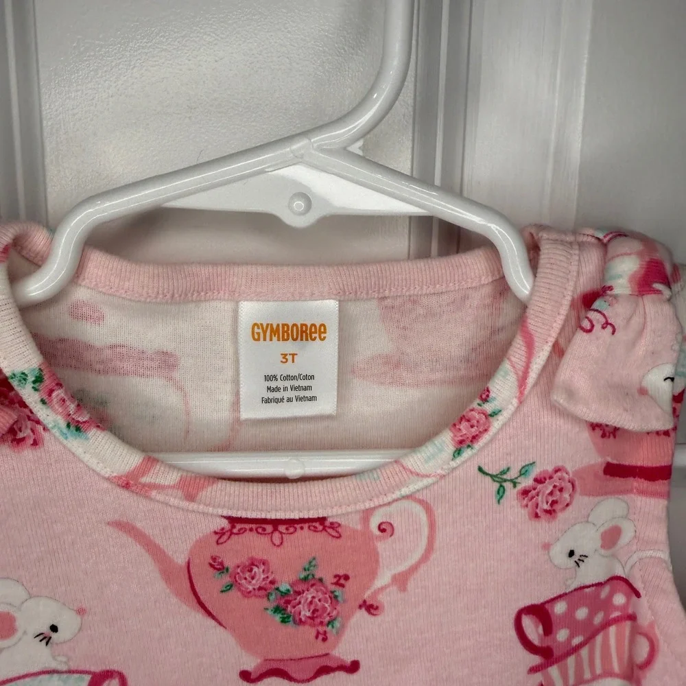 Gymboree Girls Pink Tea‎ Party Mouse Teacup Dress Size 3T